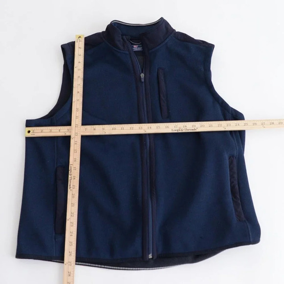Vineyard Vines Navy Zip Up 100% Cotton Vest  Size XXL - Picture 5 of 11